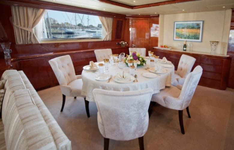 dining, dinner, yacht Greece, luxury events